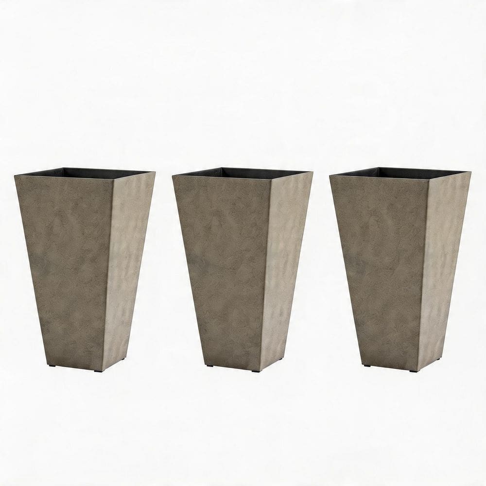 Gray Plastic Square Planter Box with Drainage Hole (15.75 in. L x 15.75 in. W x 28 in. H) price history on PriceWatchPro
