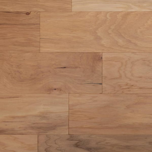 ASPEN FLOORING Take Home Sample - American Hickory Bennett Light Distressed 6.5 in x 8 in. Engineered Hardwood Flooring