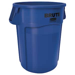 Brute 44 Gal. Blue Round Vented Trash Can with Lid