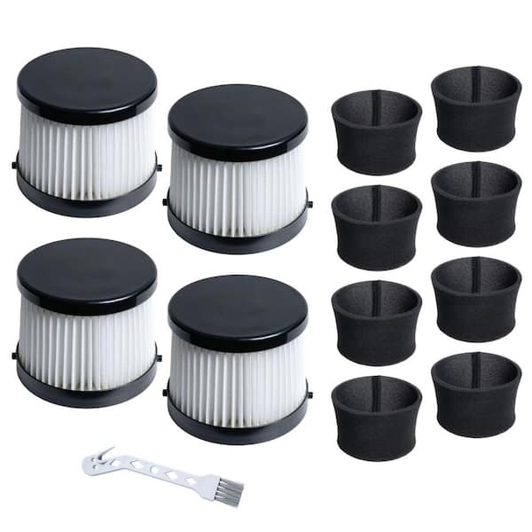 HEPA Cartridge Filters for DeWalt DCV501HB 20V Cordless Handheld Vacuum 4PK with 8PK Foam Sleeve Filters