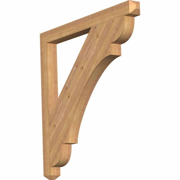 Ekena Millwork 3.5 in. x 44 in. x 44 in. Western Red Cedar Olympic Craftsman Smooth Bracket