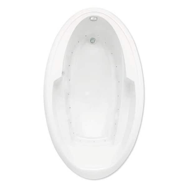 Aquatic Ariel III 72 in. Acrylic Reversible Drain Oval Drop-In Air Bath Tub in White
