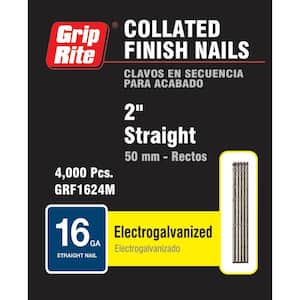 2 in. x 16-Gauge Electrogalvanized Steel Finish Nails 4000 per Box