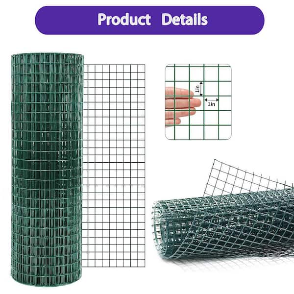 安西水丸 『GREEN CROSS』 2 ATENGNES 36 in. x 100 ft. 19-Gauge 1 in. Green PVC Coated