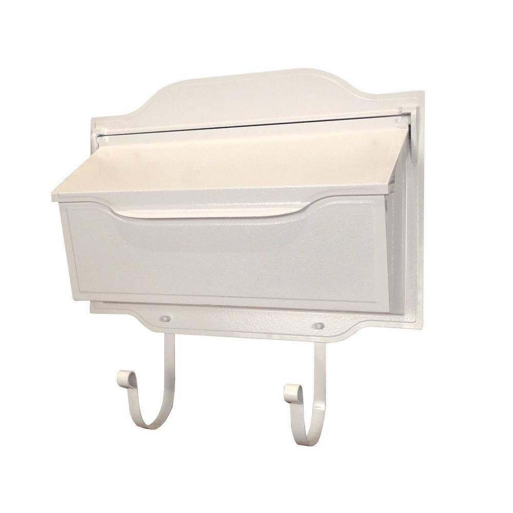 Contemporary White Wall Mount Horizontal Mailbox