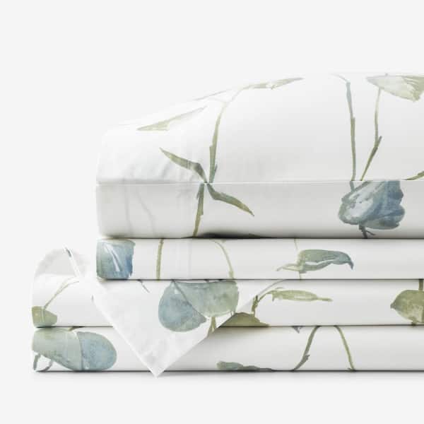 The Company Store Legends Hotel Autumn Leaf White Multi Wrinkle-Free Sateen Queen Sheet Set