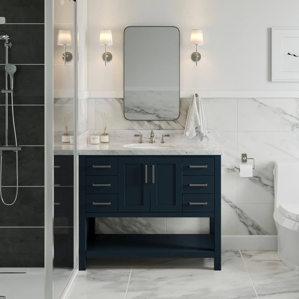 Midnight Blue 42'' Single Freestanding Bathroom Vanity Base