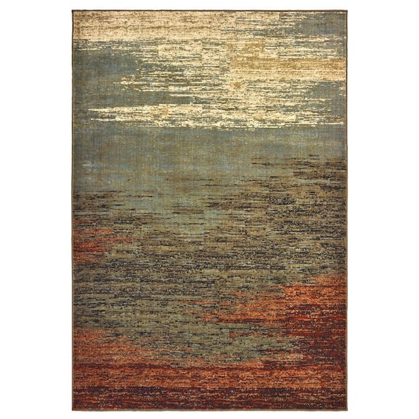 AVERLEY HOME Lexington Brown/Blue 8 ft. x 10 ft. Abstract Area Rug