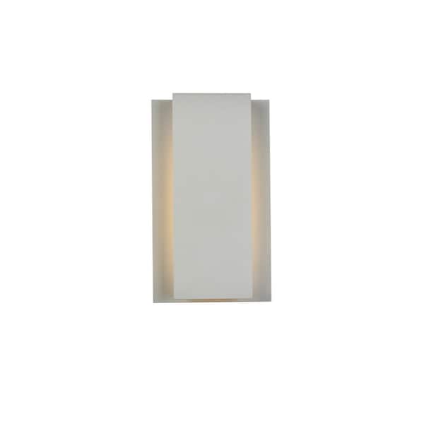 Unbranded Timeless Home 1-Light Rectangular Silver LED Outdoor Wall Sconce