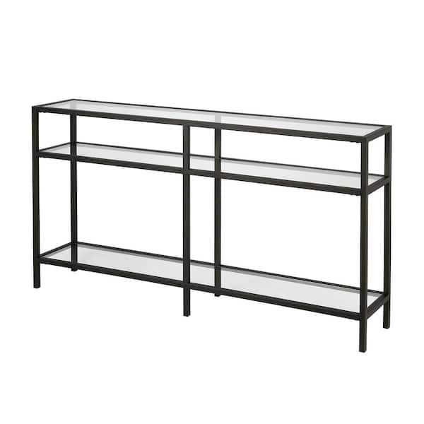 Meyer&Cross Sivil 55 in. Blackened Bronze Rectangular Glass Top Console ...