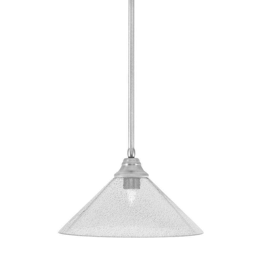 Sparta 100-Watt 1 Light Brushed Nickel Shaded Pendant Light with 16 in. Smo