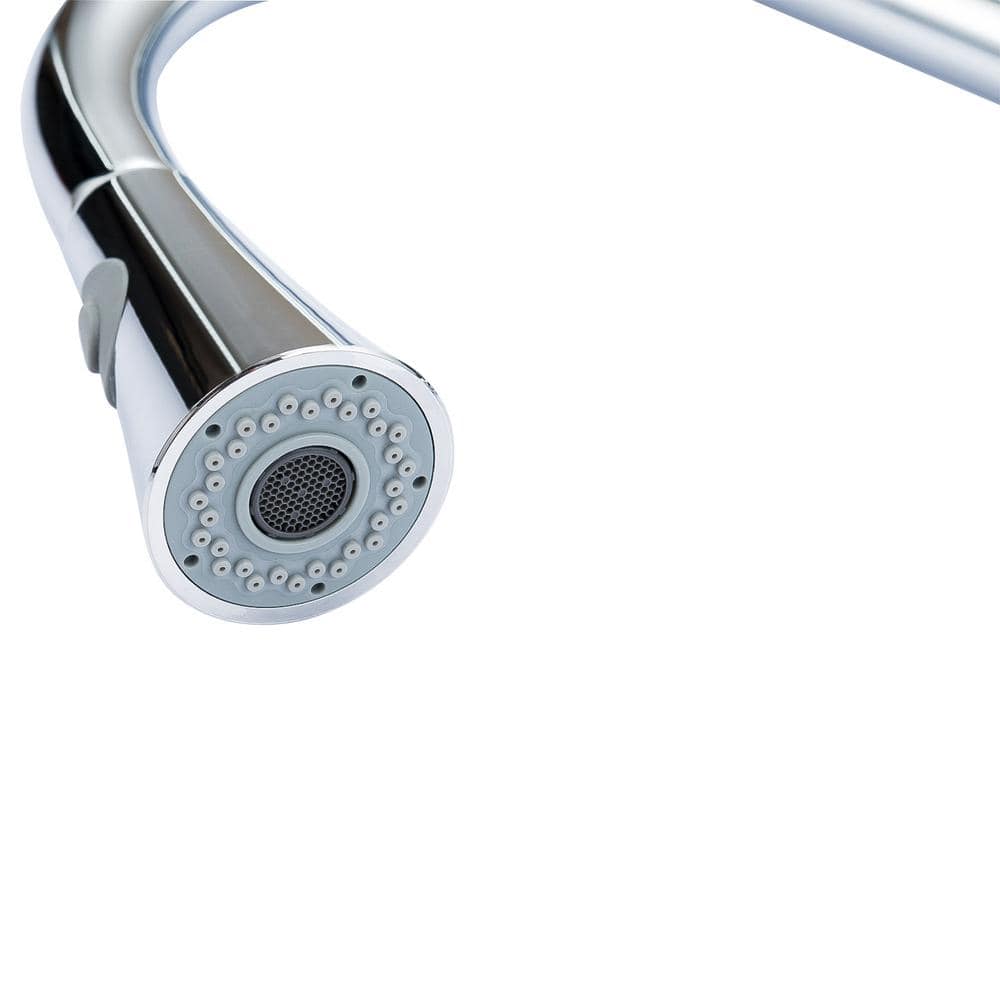 Chrome Single Handle Pull-Down Spray Kitchen Faucet