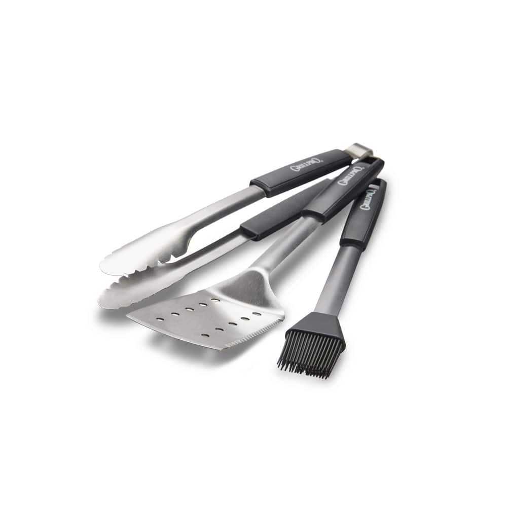 Deluxe Stainless Steel BBQ Tool Set with Resin Handles, 3 Pieces