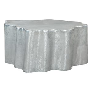 Kortha 36.6 in. Silver Specialty Metal Top Coffee Table