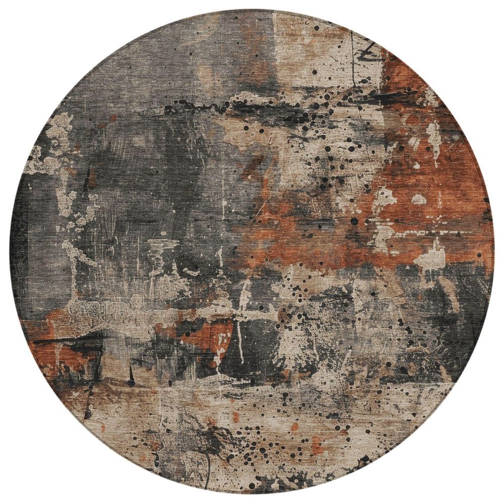 Chantille Machine Washable Indoor/Outdoor Abstract ACN1839 Taupe 8 ft. x 8 ft. Round Rug price history on PriceWatchPro