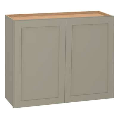 Hampton Bay Westfield Dusk Gray Shaker Stock Assembled Wall Kitchen Cabinet (36 in. W x 12 in. D x 30 in. H) F12W3630B