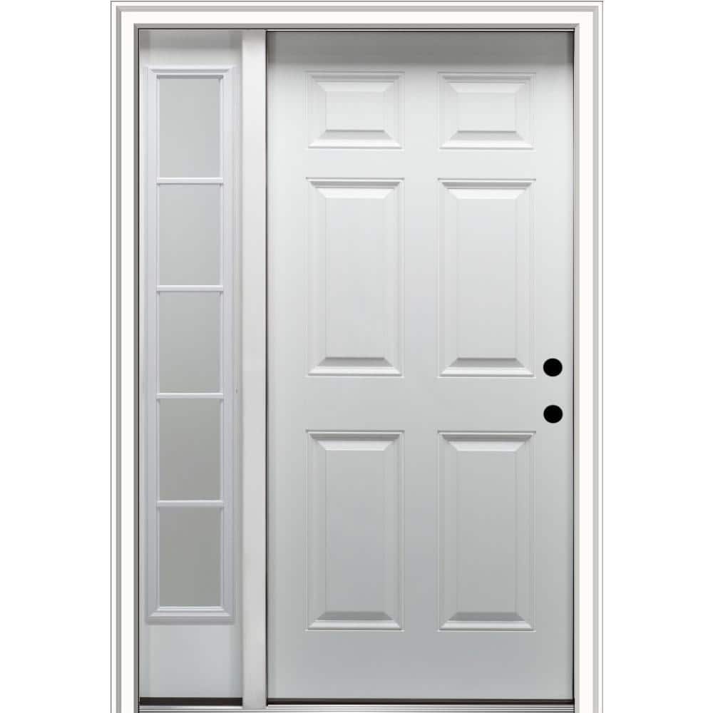 MMI DOOR 53 in. x 81.75 in. 6-Panel Left-Hand 6-Panel Primed Steel