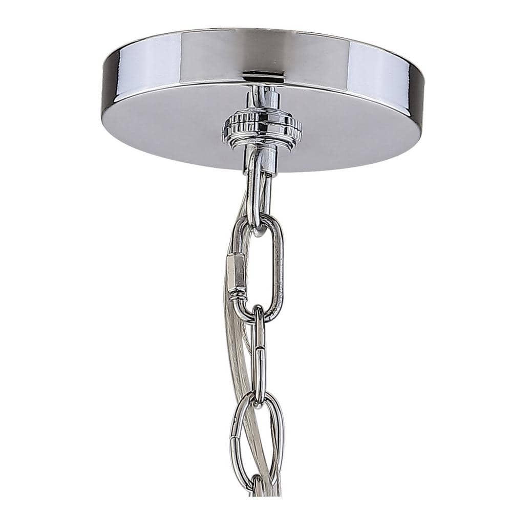 22.5" Chrome Metal Sputnik-Style LED Chandelier