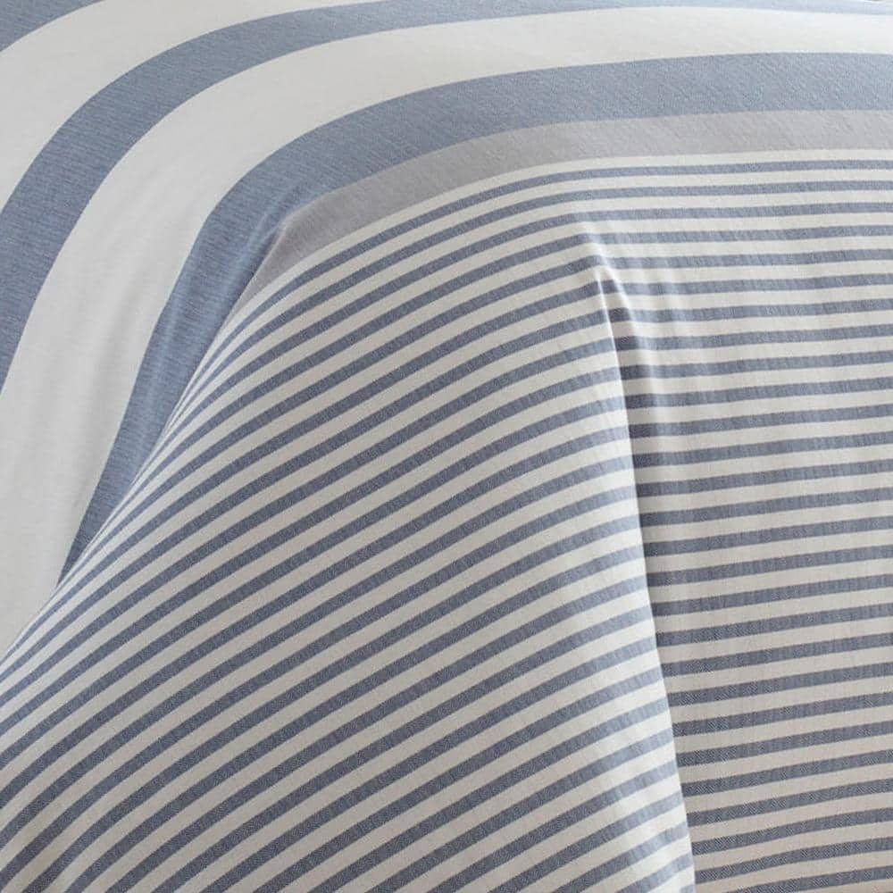 Twin Blue and White Cotton Nautical Duvet Cover Set