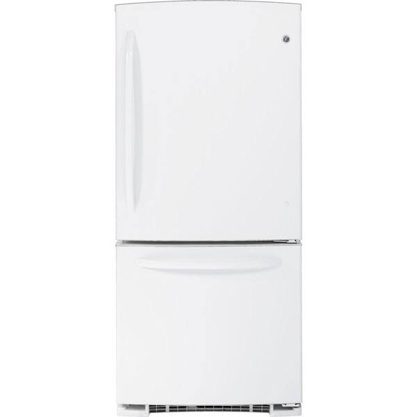 GE 20.3 cu. ft. Bottom Freezer Refrigerator in White