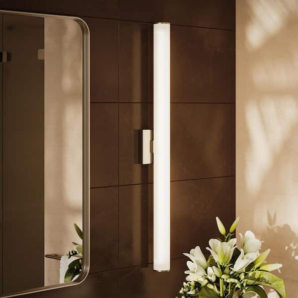 Phase 6.2 36 in. Brushed Nickel 5CCT Integrated LED Linear Vanity Light Bar