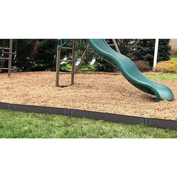 Frame It All 16 ft. - 2 in. Profile Weathered Wood Straight Composite Playground Border Kit