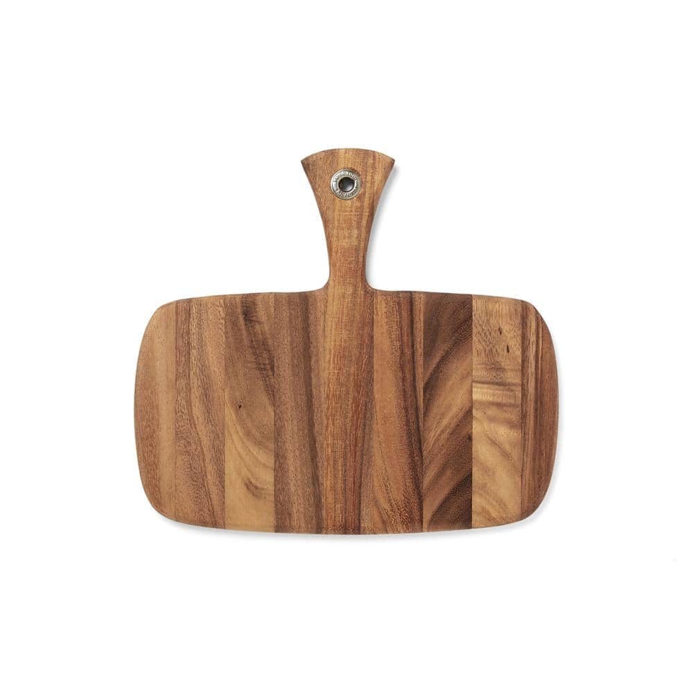 Acacia Wood Small Rectangular Paddle Board with Grommet