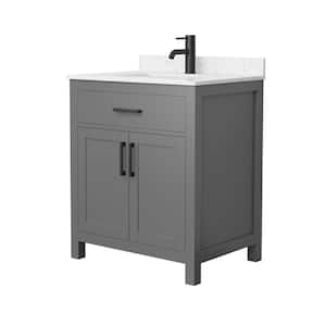 Beckett 30 in. W x 22 in. D x 35 in. H Single Sink Bathroom Vanity in Dark Gray with Carrara Cultured Marble Top
