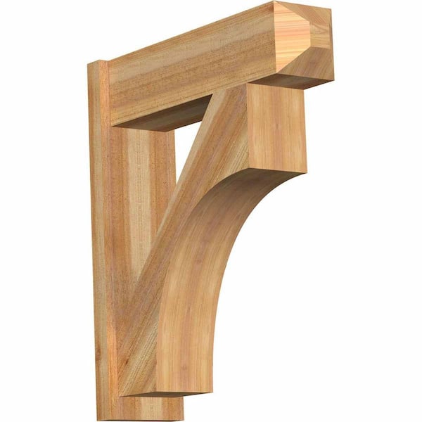 Ekena Millwork 8 in. x 32 in. x 28 in. Westlake Craftsman Rough Sawn Western Red Cedar Outlooker