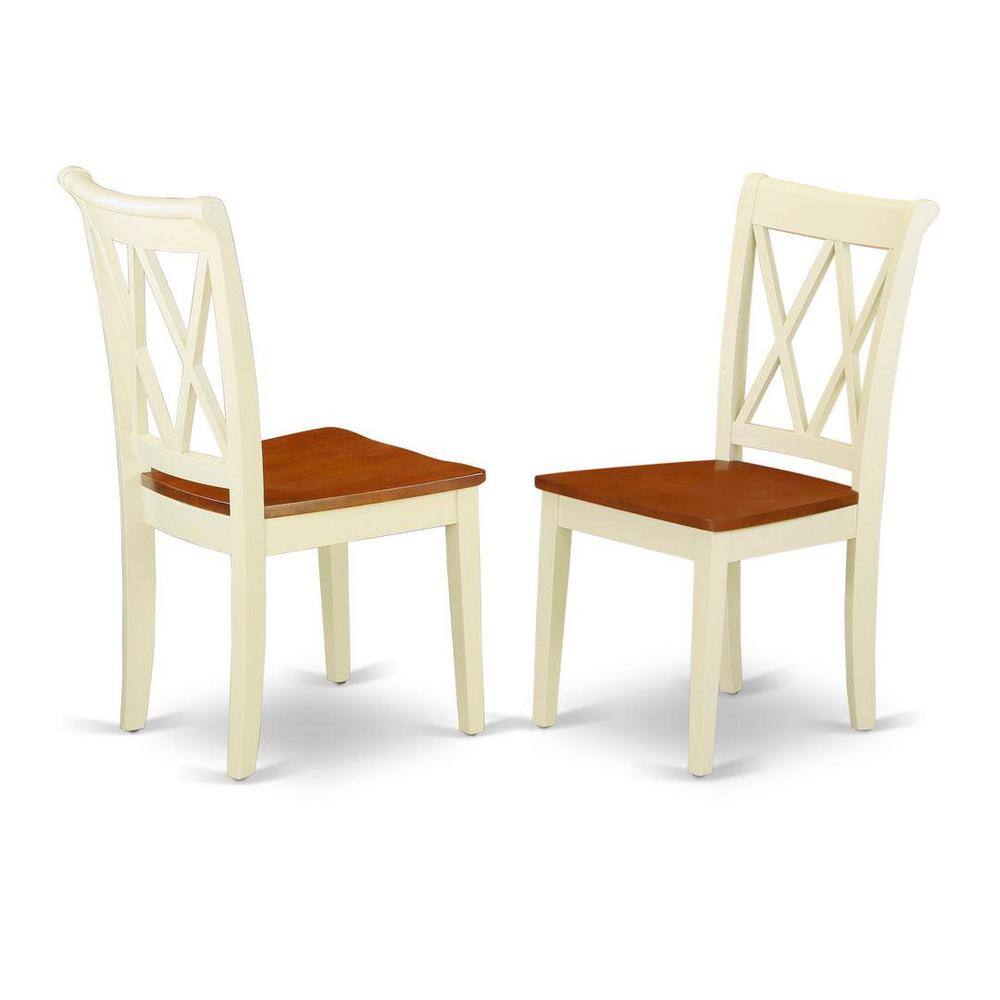 Buttermilk and Cherry Round Dining Table Set with X-Back Chairs
