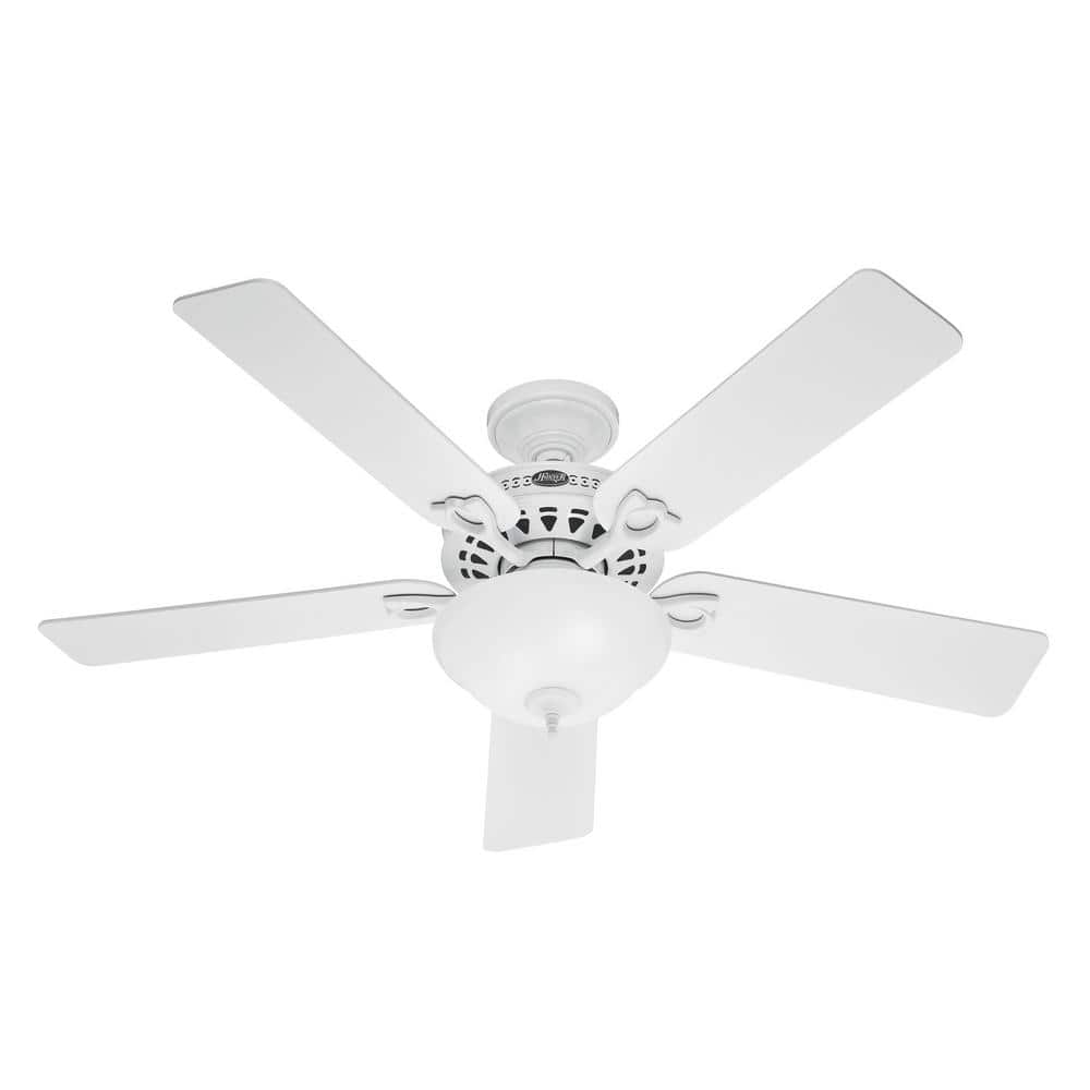 Hunter Astoria 52 in. Indoor White Ceiling Fan with Light Kit 53059