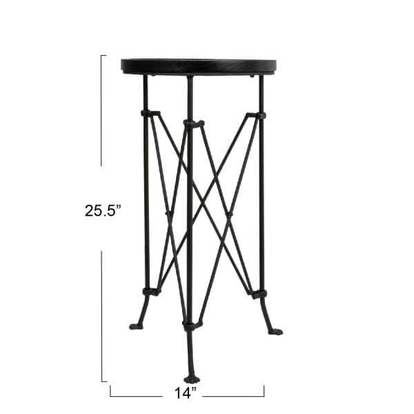 Round Bronze Metal Accent Table - thumbnail 8