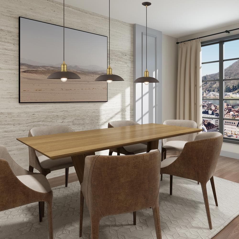Bronze and Brass Mini Pendant Light with Metal Shade