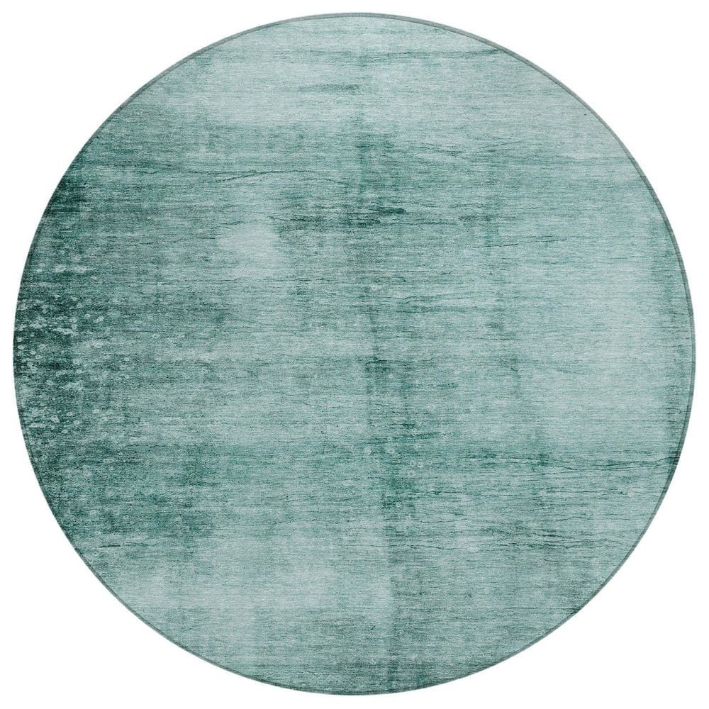 Chantille Machine Washable Indoor/Outdoor Abstract ACN1884 Teal 8 ft. x 8 ft. Round Rug price history on PriceWatchPro