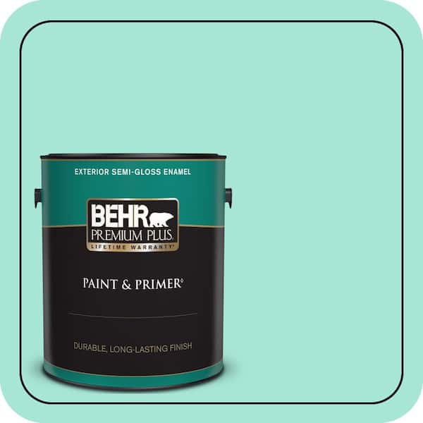 BEHR PREMIUM PLUS 1 gal. #480A-2 Botanical Tint Semi-Gloss Enamel Exterior Paint & Primer