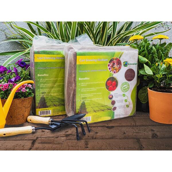 Coconut Palm Natural Coco Coir Brick Block For Soil Plants Grow Gardens 10 Qt 