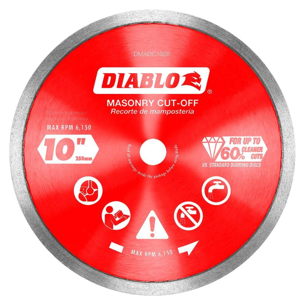 DIABLO 10 in. Diamond Continuous Rim Cut-Off Discs for Masonry