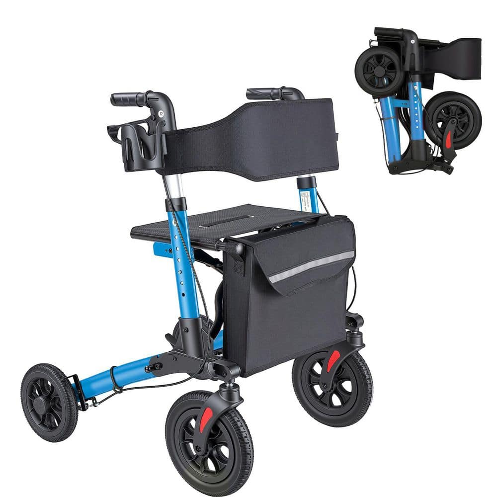 Rollator Walker with Seat for Seniors, Compact 3-Fold Design, Lightweight Aluminum Mobility Aid with Adjustable Handles price history on PriceWatchPro