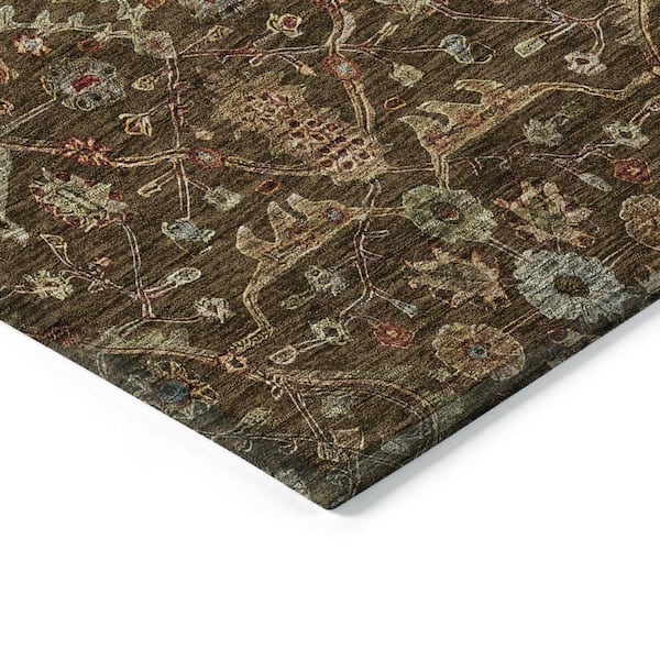 Chantille Machine Washable Indoor/Outdoor Abstract ACN1130 Chocolate 5 ft. x 7 ft. 6 in. Area Rug