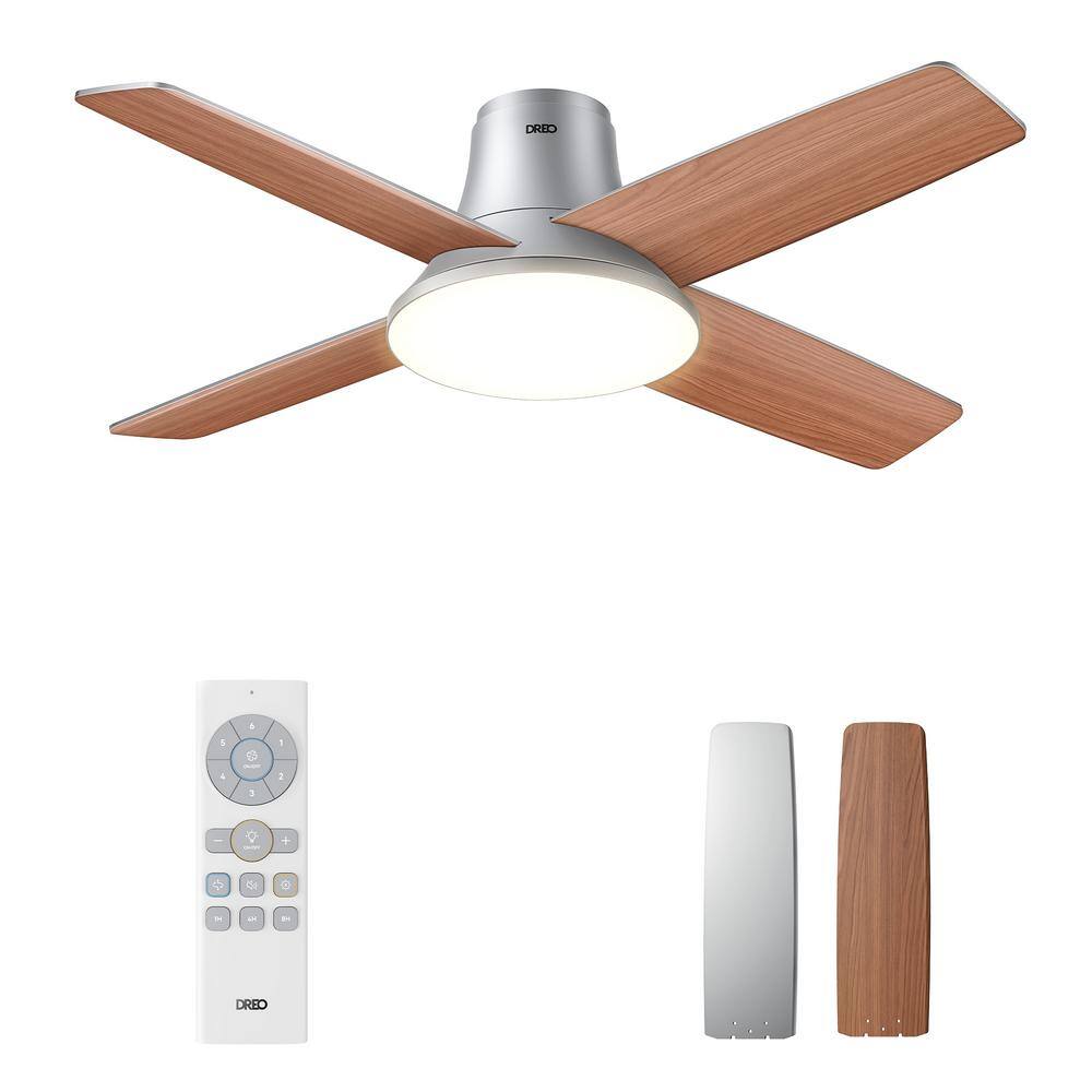 DREO 44 in. Indoor Silver Ceiling Fan with Light and Remote DRHCF003