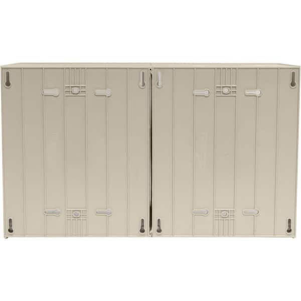 06702, 23 5/8 in. W x 12 5/16 in. D x 14 in. H, 2-Compartment Cabinet Small Parts Organizer Storage Bins, Tan (1-Pack)