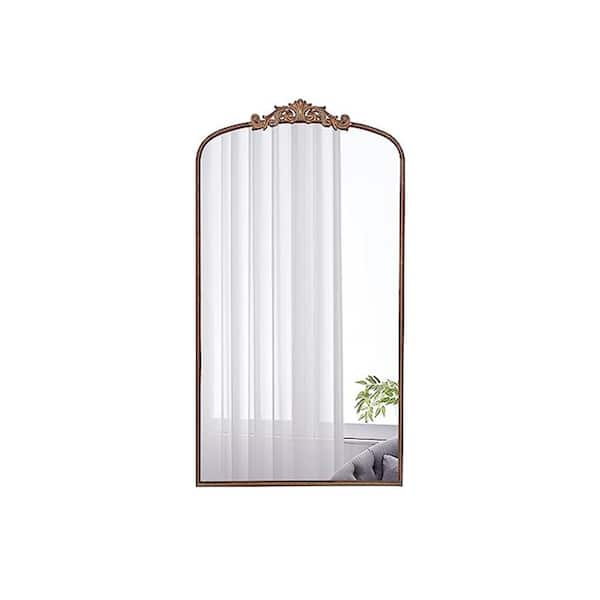 Gold 36 in W x 66.2 in. H Mid Century Arch MDF Framed Mirror Wall Mirror Wall Decor Mirror