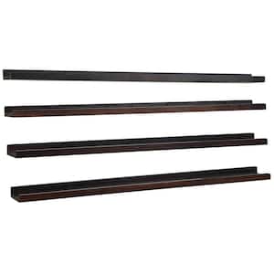 47 in. W x 5 in. D Walnut Solid Floating Decorative Wall Shelf with Lip (Set of 4)