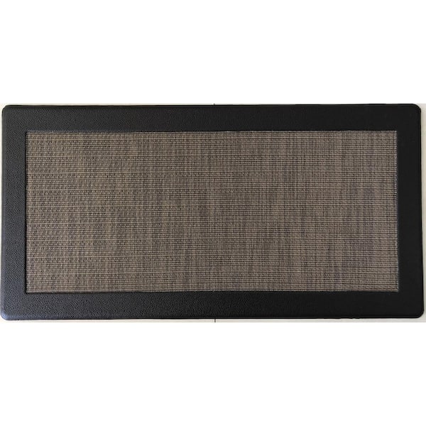 StyleWell Anti-Fatigue Brown 20 in. x 36 in. Faux Leather Frame Comfort Kitchen Mat