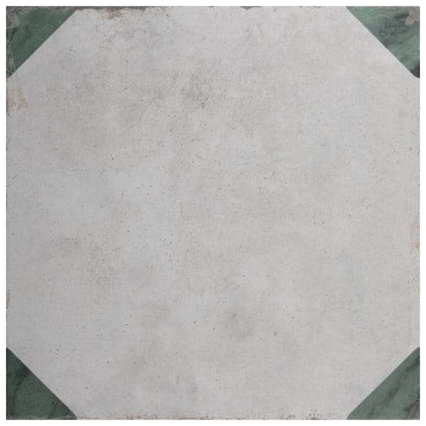 Merola Tile Renaissance Deco Emerald Corner 8 in. x 8 in. Porcelain Floor and Wall Take Home Tile Sample