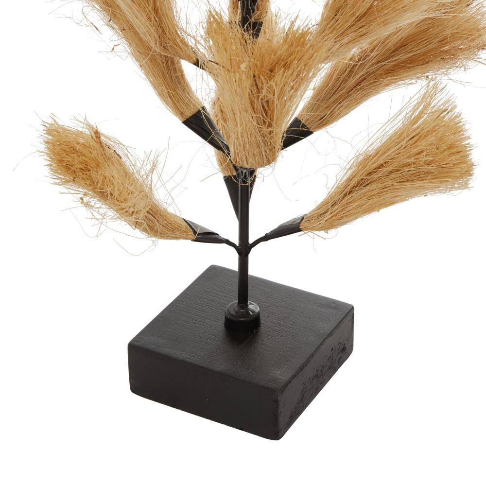 Natural Willow Grass Wood and Metal Sculpture Set
