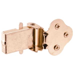 Wood Window Flip Lock, 5/8 in. Projection, Stamped Steel Construction, Brass Plated