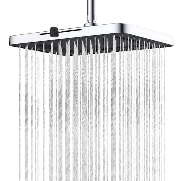 5-Spray Patterns with 1.8 GPM Showerhead face diameter 10 in. Wall Mount Fixed Shower Head in Chrome Finish