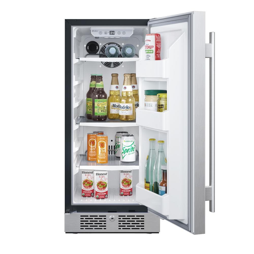 15-Inch Stainless Steel Compact Undercounter Refrigerator