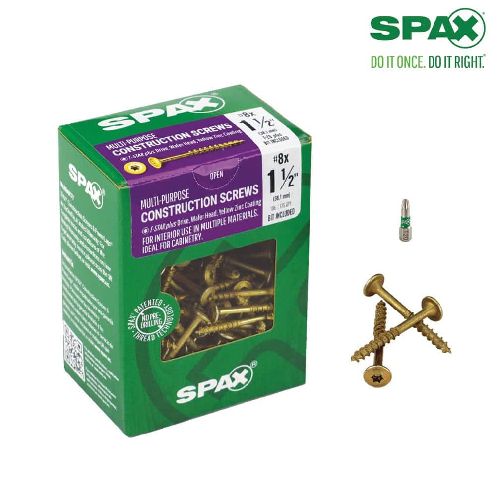 Reviews for SPAX #8 x 1-1/2 in. Interior Wafer Head Wood Screws Cabinet ...